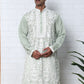 Floral Embroidered Silk Blend Kurta ( 65KO 5362 Lime ) [FF] [A-1-4]