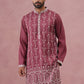 Festive Silk Blend Kurta with Sequins Work ( 65KO 5363 Maroon ) [FF] [A-1-4]