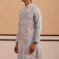 Abstract Printed & Embroidered Kurta (65KO 5364 Blue ) [FF] [Q-8]
