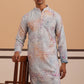 Abstract Printed & Embroidered Kurta (65KO 5364 Blue ) [FF] [Q-8]