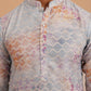 Abstract Printed & Embroidered Kurta (65KO 5364 Blue ) [FF] [Q-8]