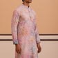 Abstract Printed & Embroidered Kurta ( 65KO 5364 Peach ) [FF] [Q-8]