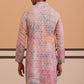 Abstract Printed & Embroidered Kurta ( 65KO 5364 Peach ) [FF] [Q-8]