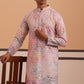Abstract Printed & Embroidered Kurta ( 65KO 5364 Peach ) [FF] [Q-8]