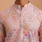 Abstract Printed & Embroidered Kurta ( 65KO 5364 Peach ) [FF] [Q-8]