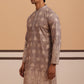 Embroidered Cotton-Blend Kurta with Paisley Design (65KO 5365 Grey ) [FF] [Q-12-15]