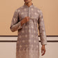 Embroidered Cotton-Blend Kurta with Paisley Design (65KO 5365 Grey ) [FF] [Q-12-15]