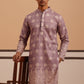 Embroidered Cotton-Blend Kurta with Paisley Design ( 65KO 5365 Magenta ) [FF] [Q-12-15]