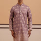 Embroidered Cotton-Blend Kurta with Paisley Design ( 65KO 5365 Magenta ) [FF] [Q-12-15]