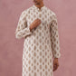 Silk-Blend Foil Printed Festive Kurta ( 65KO 5366 Cream ) [FF] [A-1-4]