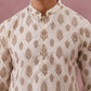 Silk-Blend Foil Printed Festive Kurta ( 65KO 5366 Cream ) [FF] [A-1-4]