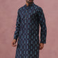 Silk-Blend Foil Printed Festive Kurta ( 65KO 5366 Navy ) [FF] [A-1-4]