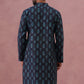 Silk-Blend Foil Printed Festive Kurta ( 65KO 5366 Navy ) [FF] [A-1-4]