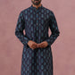 Silk-Blend Foil Printed Festive Kurta ( 65KO 5366 Navy ) [FF] [A-1-4]