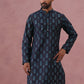 Silk-Blend Foil Printed Festive Kurta ( 65KO 5366 Navy ) [FF] [A-1-4]