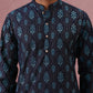 Silk-Blend Foil Printed Festive Kurta ( 65KO 5366 Navy ) [FF] [A-1-4]