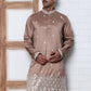 Traditional Silk-Blend Kurta with Embroidery (65KO 5371 Brown ) [FF] [A-1-4]