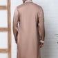 Traditional Silk-Blend Kurta with Embroidery (65KO 5371 Brown ) [FF] [A-1-4]