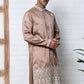 Traditional Silk-Blend Kurta with Embroidery (65KO 5371 Brown ) [FF] [A-1-4]