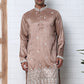 Traditional Silk-Blend Kurta with Embroidery (65KO 5371 Brown ) [FF] [A-1-4]