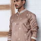 Traditional Silk-Blend Kurta with Embroidery (65KO 5371 Brown ) [FF] [A-1-4]