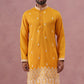 Traditional Silk-Blend Kurta with Embroidery ( 65KO 5371 Mustard ) [FF] [A-1-4]