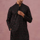 Silk Blend Embroidered Kurta for Men (65KO 5372 Black ) [FF] [B-1-2]