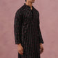 Silk Blend Embroidered Kurta for Men (65KO 5372 Black ) [FF] [B-1-2]