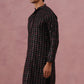 Silk Blend Embroidered Kurta for Men (65KO 5372 Black ) [FF] [B-1-2]