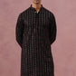 Silk Blend Embroidered Kurta for Men (65KO 5372 Black ) [FF] [B-1-2]
