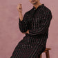 Silk Blend Embroidered Kurta for Men (65KO 5372 Black ) [FF] [B-1-2]