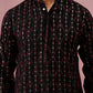 Silk Blend Embroidered Kurta for Men (65KO 5372 Black ) [FF] [B-1-2]
