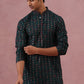 Silk Blend Embroidered Kurta for Men ( 65KO 5372 Olive ) [FF] [B-1-2]
