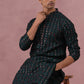 Silk Blend Embroidered Kurta for Men ( 65KO 5372 Olive ) [FF] [B-1-2]