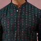 Silk Blend Embroidered Kurta for Men ( 65KO 5372 Olive ) [FF] [B-1-2]