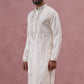 Silk Blend Embroidered Kurta for Men ( 65KO 5373 Off-White ) [FF] [P-5]