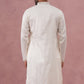 Silk Blend Embroidered Kurta for Men ( 65KO 5373 Off-White ) [FF] [P-5]