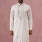 Silk Blend Embroidered Kurta for Men ( 65KO 5373 Off-White ) [FF] [P-5]