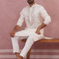Silk Blend Embroidered Kurta for Men ( 65KO 5373 Off-White ) [FF] [P-5]