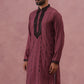 Wine Silk Blend Kurta with Black Geometric Embroidery ( 65KO 5380 Maroon ) [FF] [P-5]