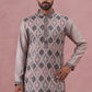 Grey Silk Blend Geometric Embroidered Kurta (65KO 5381 Grey ) [FF] [B-1-2]