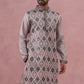 Grey Silk Blend Geometric Embroidered Kurta (65KO 5381 Grey ) [FF] [B-1-2]