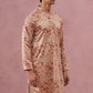 Floral Foil Printed Silk Blend Kurta ( 65KO 5382 Golden ) [FF] [A-1-4]