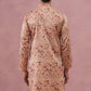 Floral Foil Printed Silk Blend Kurta ( 65KO 5382 Golden ) [FF] [A-1-4]