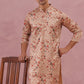 Floral Foil Printed Silk Blend Kurta ( 65KO 5382 Golden ) [FF] [A-1-4]