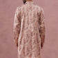 Paisley Foil Printed Silk Blend Kurta ( 65KO 5383 Cream ) [FF] [A-1-4]