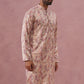 Paisley Foil Printed Silk Blend Kurta ( 65KO 5383 Cream ) [FF] [A-1-4]