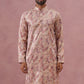 Paisley Foil Printed Silk Blend Kurta ( 65KO 5383 Cream ) [FF] [A-1-4]