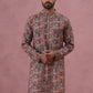 Abstract Printed Cotton Blend Kurta (65KO 5384 Grey ) [FF] [A-1-4]