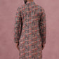 Abstract Printed Cotton Blend Kurta (65KO 5384 Grey ) [FF] [A-1-4]